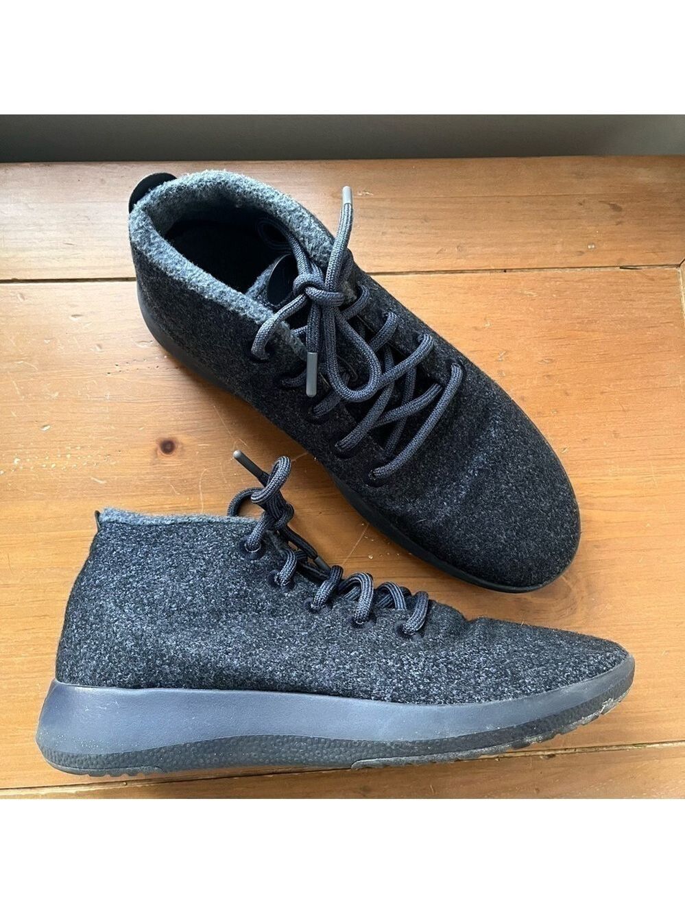 Allbirds Mens Wool Runner-up Mizzle High Top Sneaker Walking Natural Black 11